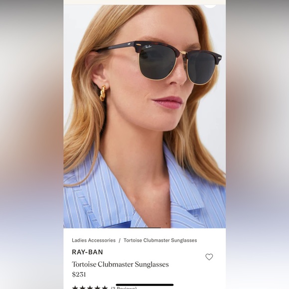 Ray-Ban Tortoise Clubmaster Sunglasses - Picture 1 of 9